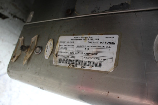 2 2013 Alto Shaam Model 7.14 ESG Stainless Steel Commercial Natural Gas Powered Combitherm Convection Ovens w/ View Through Doors on Commercial Casters. 91,000 BTU. 48x42x73. 2 Times Your Bid! - Image 6 of 9