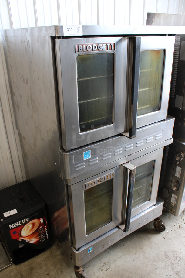 2 Blodgett Zephaire ENERGY STAR Stainless Steel Commercial Natural Gas Powered Full Size Convection Oven w/ View Through Doors, Metal Oven Racks and Thermostatic Controls on Commercial Casters. 38x37x73. 2 Times Your Bid! - Image 3 of 11