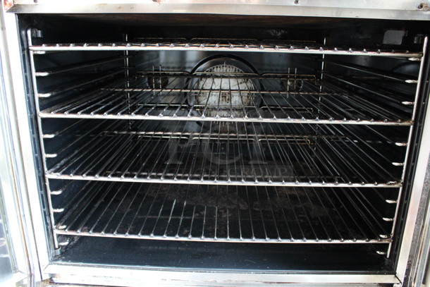 2 Blodgett Zephaire ENERGY STAR Stainless Steel Commercial Natural Gas Powered Full Size Convection Oven w/ View Through Doors, Metal Oven Racks and Thermostatic Controls on Commercial Casters. 38x37x73. 2 Times Your Bid! - Image 10 of 11