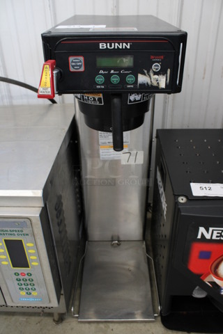 2013 Bunn Model ITCB-DV Stainless Steel Commercial Countertop Iced Tea Machine w/ Hot Water Dispenser and Poly Brew Basket. 10x22x35
