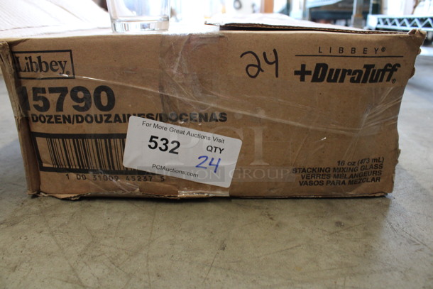24 BRAND NEW IN BOX! Libbey 15790  DuraTuff 16 oz Stacking Mixing Glasses. 3.5x3.5x6. 24 Times Your Bid! - Image 3 of 3