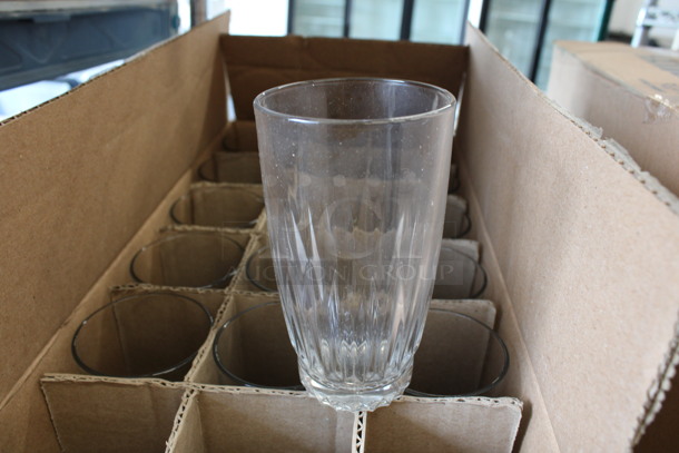 34 BRAND NEW IN BOX! Libbey 15458 DuraTuff 12 oz Beverage Glasses. 3x3x5.25. 34 Times Your Bid!