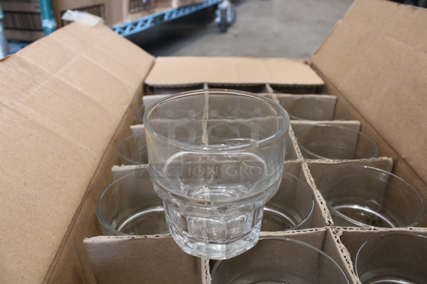 36 BRAND NEW IN BOX! Libbey 15659 DuraTuff Gibraltar 9 oz Stackable Rocks Glasses. 3.25x3.25x3.25. 36 Times Your Bid!
