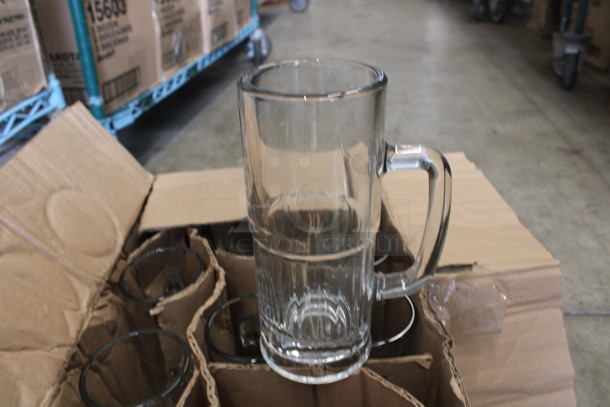 12 BRAND NEW IN BOX! Libbey 5360 22 oz Glass Mugs. 5.5x3.5x8. 12 Times Your Bid!