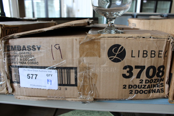 19 BRAND NEW IN BOX! Libbey 3708 Embassy 17.5 oz Brandy Glasses. 4x4x5.5. 19 Times Your Bid! - Image 3 of 3
