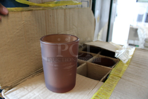 48 BRAND NEW IN BOX! Crisa Brown Frosted Vases. 2.75x2.75x4. 48 Times Your Bid! - Image 2 of 3