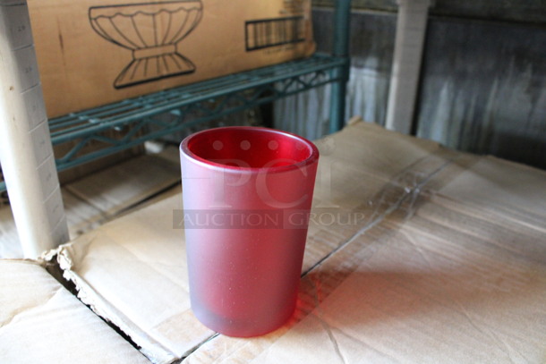 48 BRAND NEW IN BOX! Crisa Red Frosted Vases. 2.75x2.75x4. 48 Times Your Bid! - Image 2 of 3