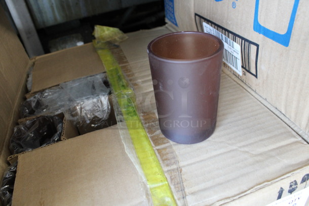 48 BRAND NEW IN BOX! Crisa Brown Frosted Vases. 2.75x2.75x4. 48 Times Your Bid! - Image 2 of 2