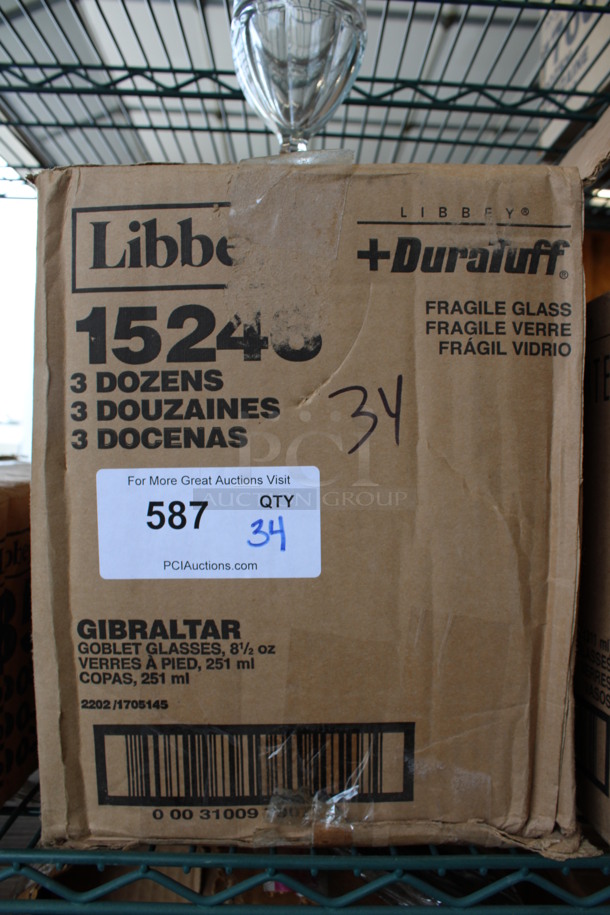 34 BRAND NEW IN BOX! Libbey 15246 DuraTuff Gibraltar 8.5 oz Goblet Glasses. 3.5x3.5x6. 34 Times Your Bid! - Image 3 of 3