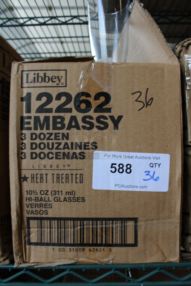 36 BRAND NEW IN BOX! Libbey 12262 Embassy 10.5 oz Hi-Ball Glasses. 3x3x5. 36 Times Your Bid! - Image 3 of 3