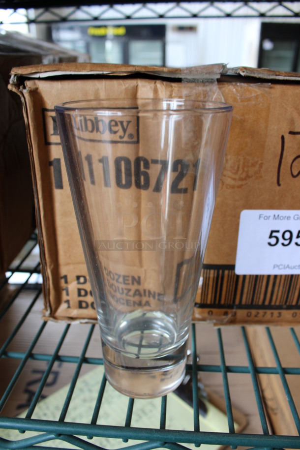 12 BRAND NEW IN BOX! Libbey 11106721 Series V 14.25 oz Beverage Glasses. 3.5x3.5x7. 12 Times Your Bid!
