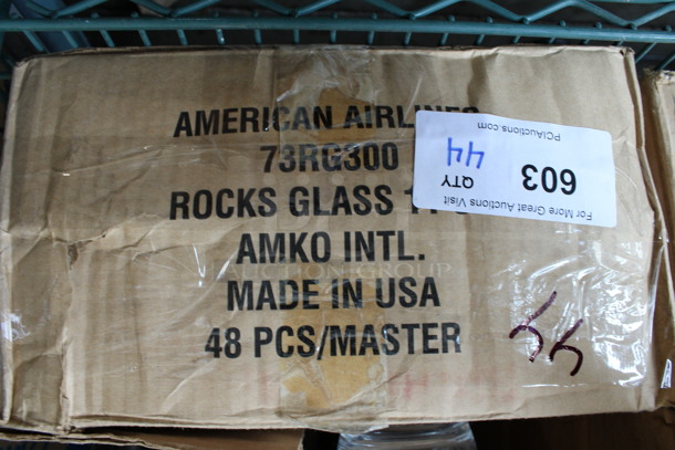 44 BRAND NEW IN BOX! American Airlines 73RG300 Rocks Glasses. 3x3x3.5. 44 Times Your Bid! - Image 3 of 3