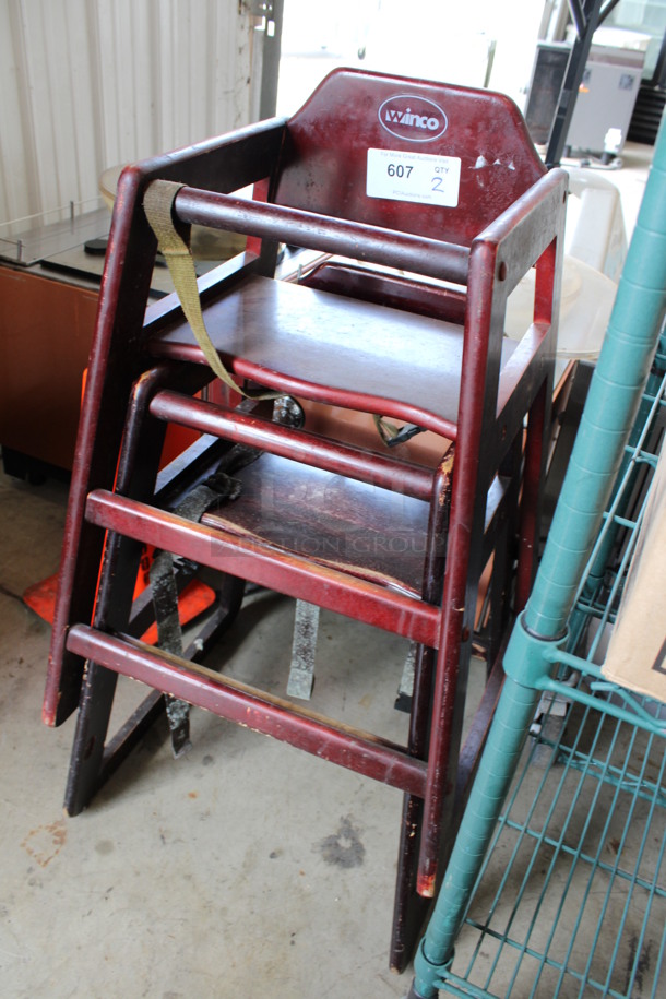 2 Winco Wood Pattern High Chairs. 20x20x28.5. 2 Times Your Bid! - Image 2 of 3