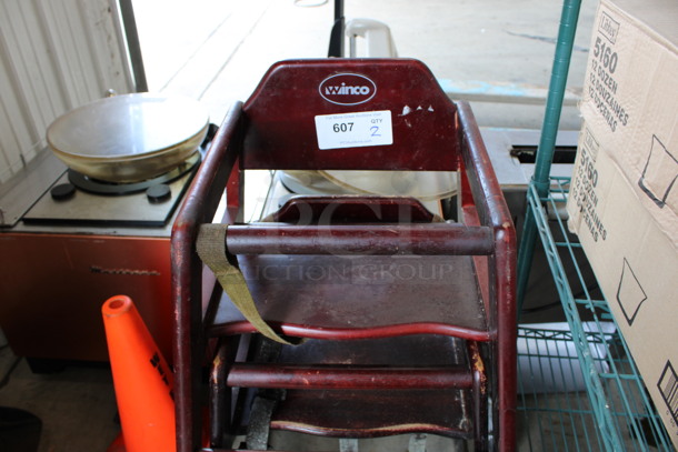 2 Winco Wood Pattern High Chairs. 20x20x28.5. 2 Times Your Bid! - Image 3 of 3