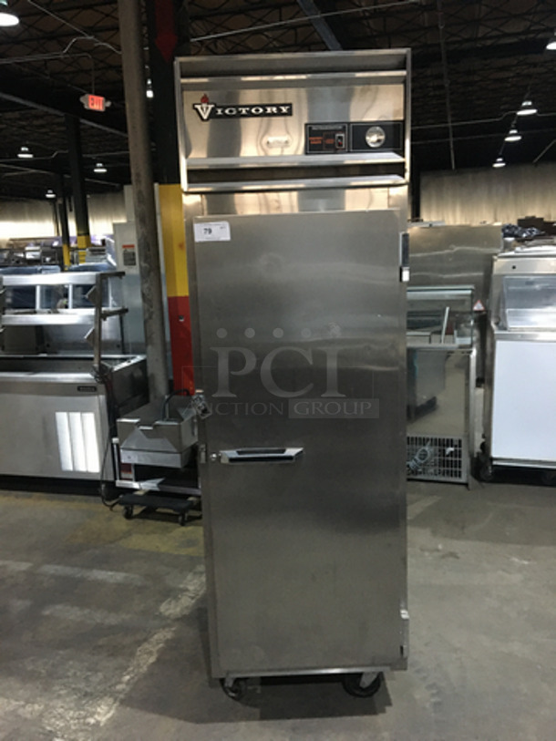 Victory Commercial Single Door Reach In Refrigerator! With Poly Coated Racks! All Stainless Steel!