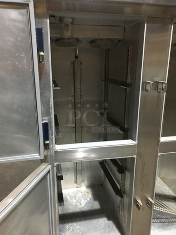 Continental Commercial 4 Split Door Reach In Cooler! Model 2RFHD Serial 14523636! Each Side Controlled Individually! 115V 1 Phase! All Stainless Steel! On Casters! - Image 8 of 10