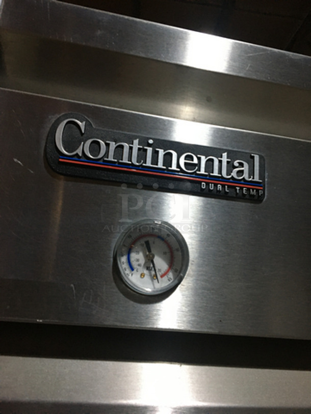 Continental Commercial 4 Split Door Reach In Cooler! Model 2RFHD Serial 14523636! Each Side Controlled Individually! 115V 1 Phase! All Stainless Steel! On Casters! - Image 9 of 10