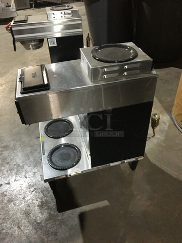 Bunn Commercial Countertop Coffee Brewing Machine! With 4 Coffee Pot Warming Stations! All Stainless Steel! Model CWT35 Serial CWT0027562! 120/240V 1Phase!   - Image 2 of 8
