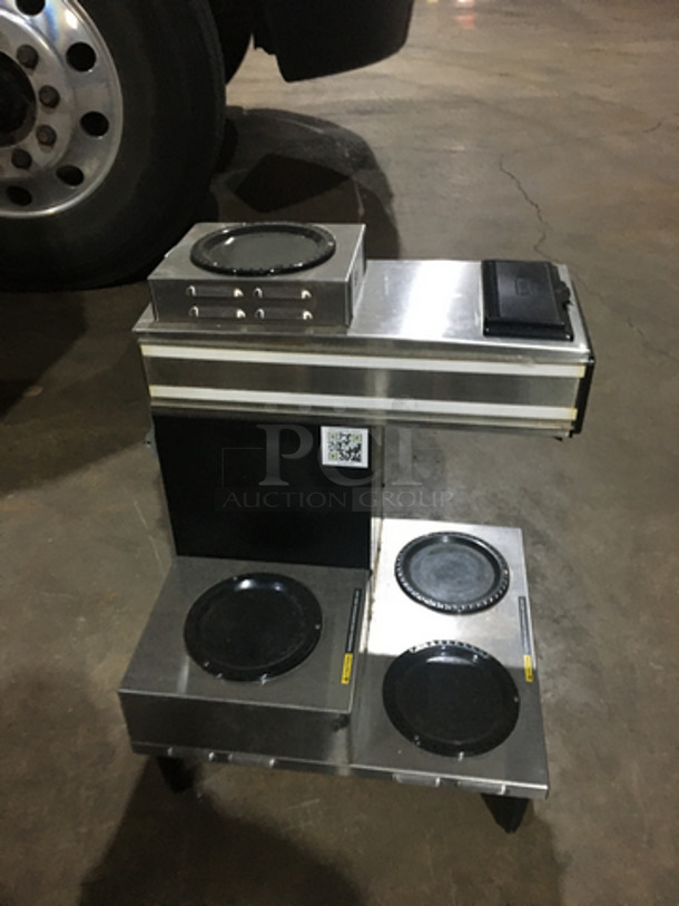 Bunn Commercial Countertop Coffee Brewing Machine! With 4 Coffee Pot Warming Stations! All Stainless Steel! Model CWT35 Serial CWT0027562! 120/240V 1Phase!   - Image 3 of 8