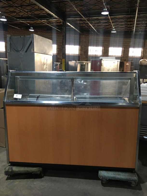 Commercial Refrigerated Ice Cream Dipping Cabinet/Display Case! With 2 Flip Open Back Access Doors! 