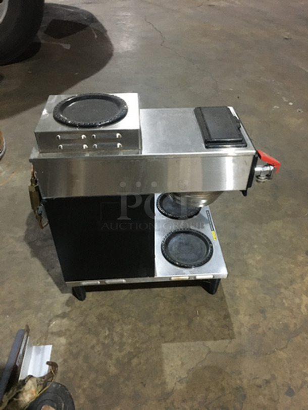 Bunn Commercial Countertop Coffee Brewing Machine! With 4 Coffee Pot Warming Stations! All Stainless Steel! Model CWT35 Serial CWTF328285! 120/240V 1Phase!   - Image 3 of 8