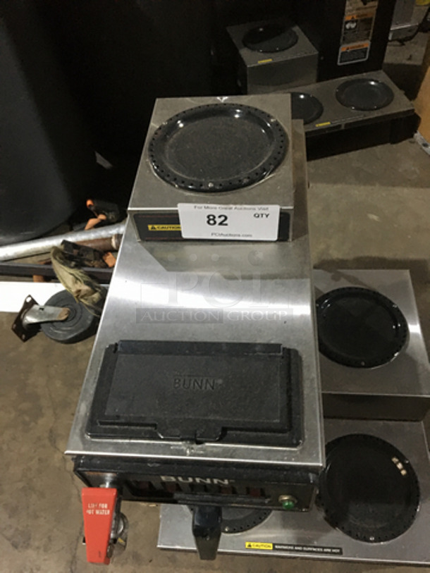 Bunn Commercial Countertop Coffee Brewing Machine! With 4 Coffee Pot Warming Stations! All Stainless Steel! Model CWT35 Serial CWTF328285! 120/240V 1Phase!   - Image 5 of 8