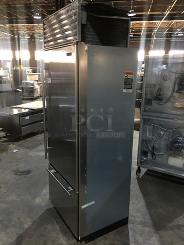 Sub Zero Commercial Single Door Reach In Refrigerator! With Built In Freezer Drawer Underneath! Stainless Steel Front!  - Image 4 of 10