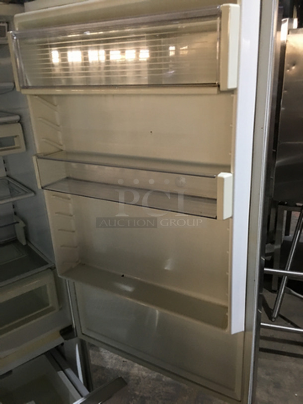 Sub Zero Commercial Single Door Reach In Refrigerator! With Built In Freezer Drawer Underneath! Stainless Steel Front!  - Image 6 of 10