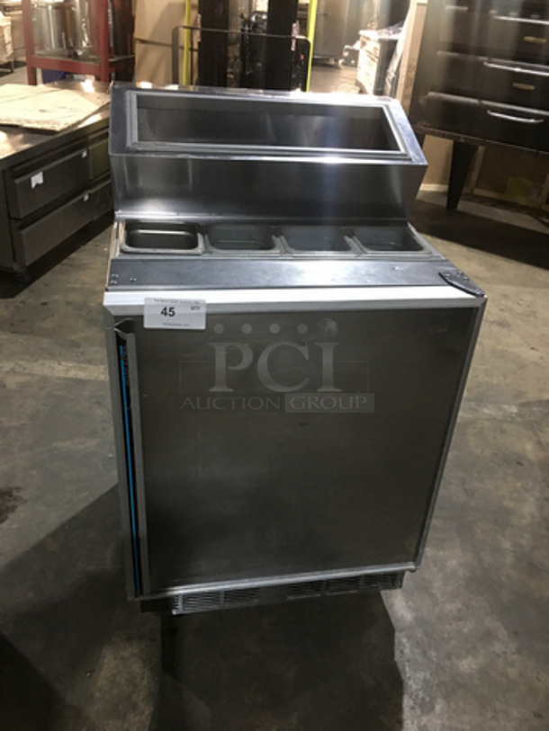 Silver King Commercial Refrigerated Prep Table! With Single Door Storage Space Underneath! All Stainless Steel! Model SKF2A Serial SACF16231A! 115V!
