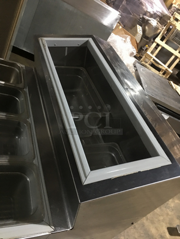 Silver King Commercial Refrigerated Prep Table! With Single Door Storage Space Underneath! All Stainless Steel! Model SKF2A Serial SACF16231A! 115V!
 - Image 6 of 8
