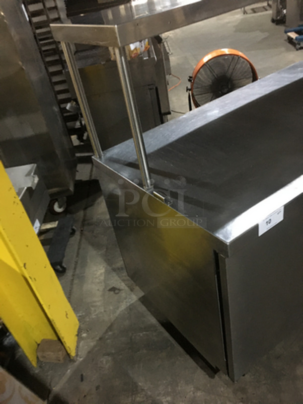 NICE! Delfield Commercial Refrigerated Work/Prep Table! With 2 Drawers Underneath! With Single Door Storage Space! With Overhead Shelf! On Casters! - Image 2 of 7