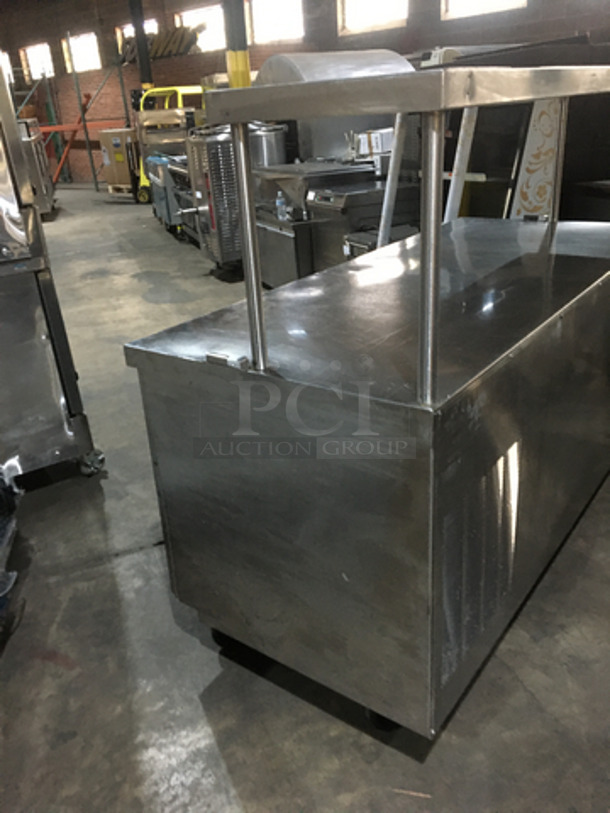 NICE! Delfield Commercial Refrigerated Work/Prep Table! With 2 Drawers Underneath! With Single Door Storage Space! With Overhead Shelf! On Casters! - Image 4 of 7