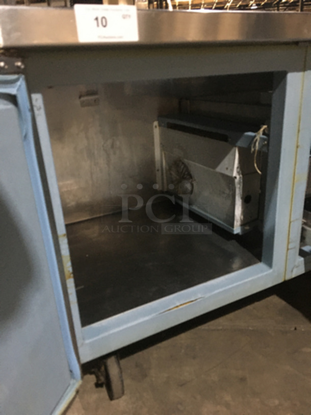 NICE! Delfield Commercial Refrigerated Work/Prep Table! With 2 Drawers Underneath! With Single Door Storage Space! With Overhead Shelf! On Casters! - Image 5 of 7