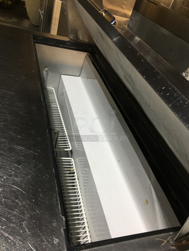 True Commercial Refrigerated Sandwich Prep Table! With 2 Door Underneath Storage Space Underneath! All Stainless Steel! Model TSSU4812 Serial 7765678! 115V 1Phase! On Commercial Casters! - Image 9 of 10