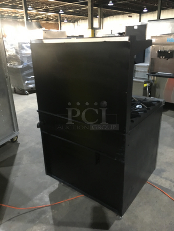 Montague Commercial Natural Gas Powered 6 Burner Stove! With Full Size Oven Underneath! With Backsplash & Overhead Salamander Shelf! All Stainless Steel! On Legs! - Image 3 of 10