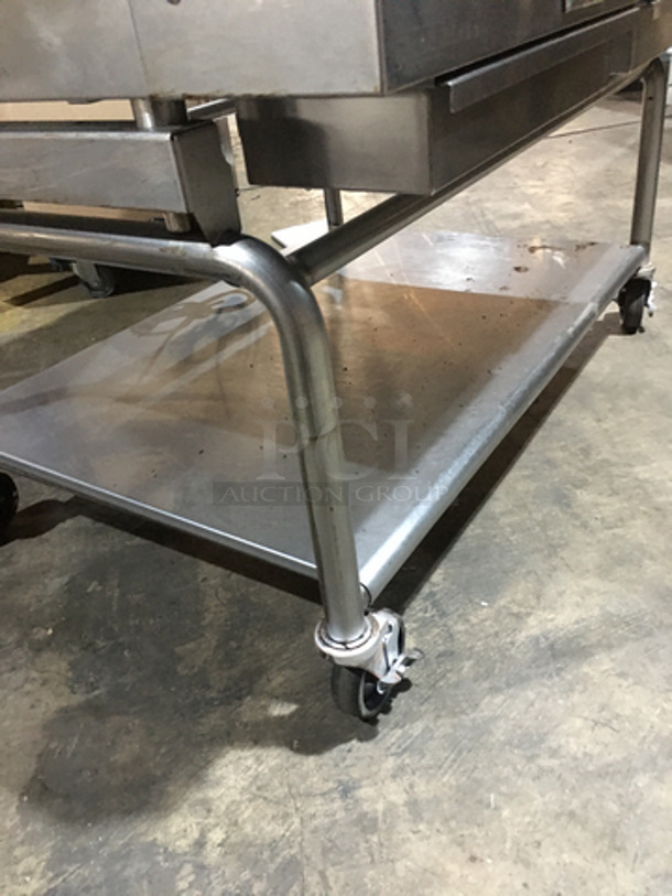 Woodstone Commercial Natural Gas Powered 48 Inch Flat Griddle! With Split Top! With Back & Side Splashes! With Underneath Storage Space! All Stainless Steel Equipment Stand! On Commercial Casters! - Image 6 of 10