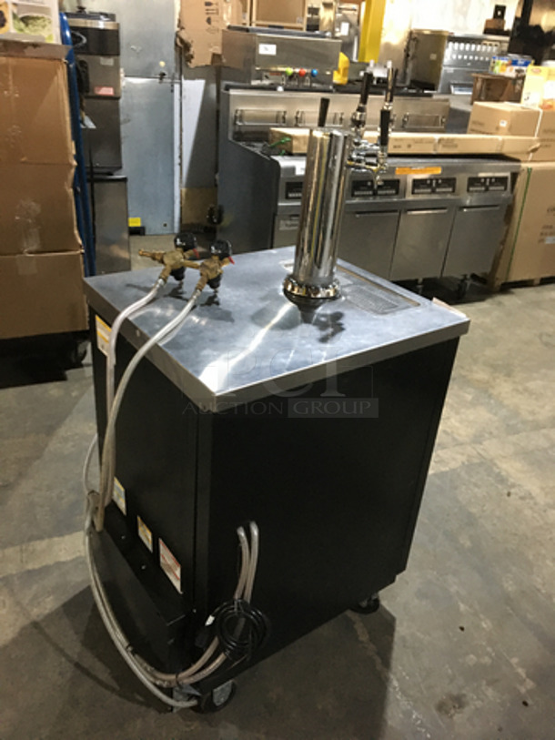 Beverage Air Commercial Refrigerated 4 Tap Kegerator! With Beer Tower! With Underneath Storage Space! Model DD24HC1B Serial 12800518! 115V 1Phase! On Casters! - Image 4 of 10