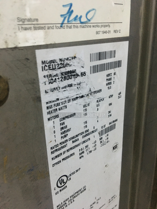Ice-O-Matic Commercial Under The Counter Ice Making Machine! All Stainless Steel! 115V 1Phase! - Image 7 of 7