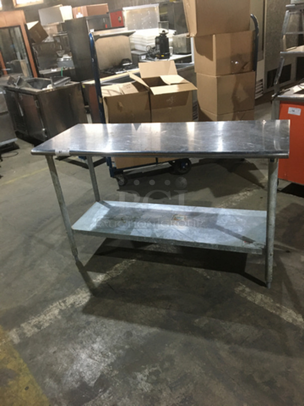 All Stainless Steel Work/Prep Table! With Underneath Storage Space! On Legs!