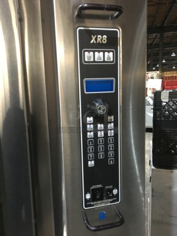 GORGEOUS! Blodgett Commercial Natural Gas Powered Mini Rack Rotating Convection Oven! With View Through Doors! With Pan Rack Underneath! All Stainless Steel! Model XR8XCEL! On Casters! Working When Removed!  - Image 7 of 7