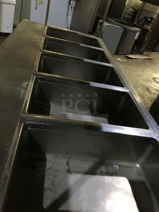All Stainless Steel Commercial 5 Well Steam Table! With Double Overhead Serving Shelf! With Ticket Holder Rail! With Underneath Storage Space! On Casters! - Image 5 of 9