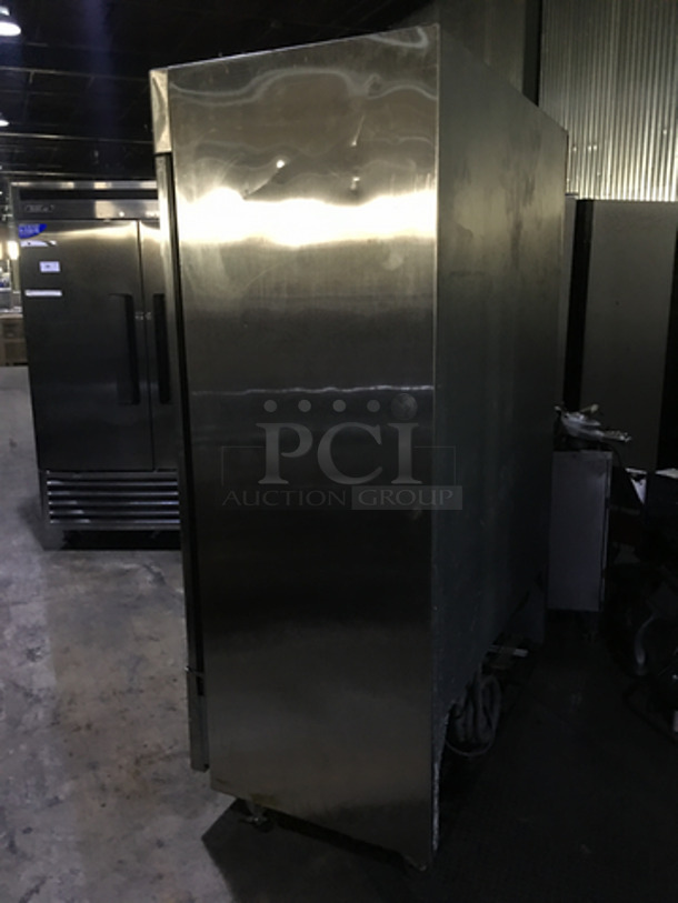 GORGEOUS! Late Model!  Turbo Air Commercial 2 Door Reach In Cooler! With Poly Coated Racks! All Stainless Steel! TSR49 Serial 001485035! 115V! On Casters! Tested & Working! - Image 2 of 10