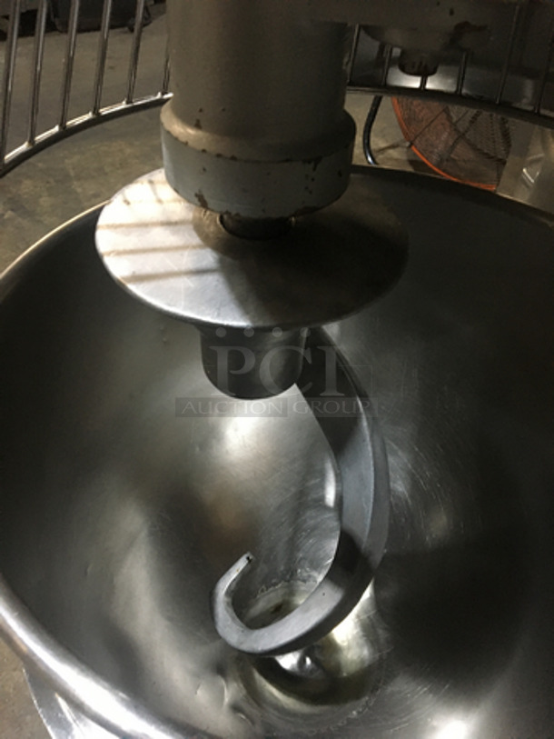 Axis Commercial Planetary Floor Style 60 Quart Mixer! With Bowl & Bowl Guard! With Dough Hook Attachment! Model AXM60 Serial 06070119! 220V! Working When Removed!  - Image 5 of 12