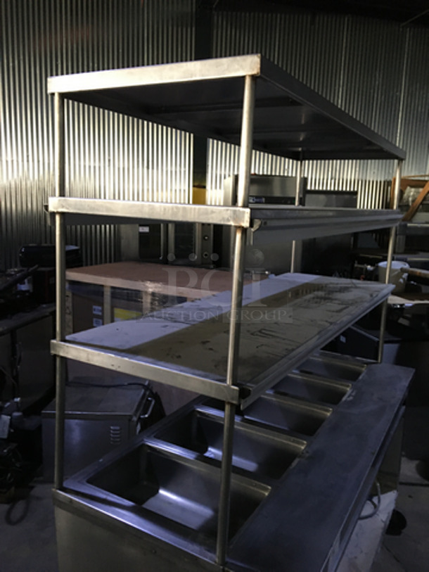 All Stainless Steel Commercial 5 Well Steam Table! With Double Overhead Serving Shelf! With Ticket Holder Rail! With Underneath Storage Space! On Casters! - Image 7 of 9