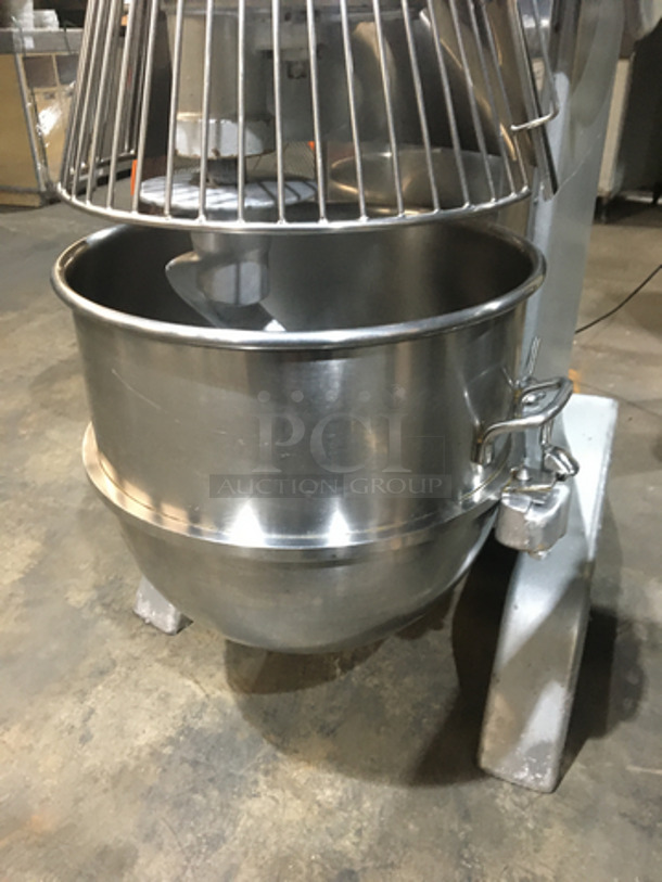 Axis Commercial Planetary Floor Style 60 Quart Mixer! With Bowl & Bowl Guard! With Dough Hook Attachment! Model AXM60 Serial 06070119! 220V! Working When Removed!  - Image 6 of 12