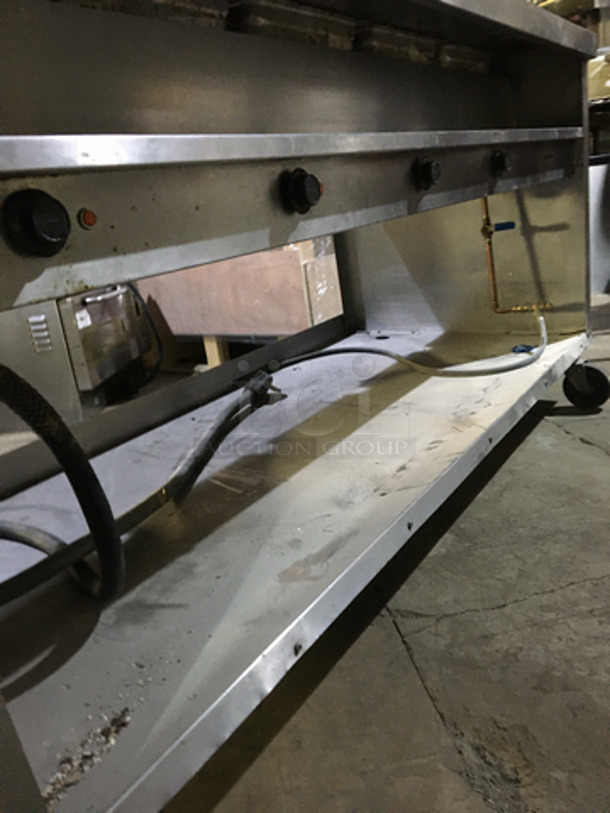 All Stainless Steel Commercial 5 Well Steam Table! With Double Overhead Serving Shelf! With Ticket Holder Rail! With Underneath Storage Space! On Casters! - Image 8 of 9