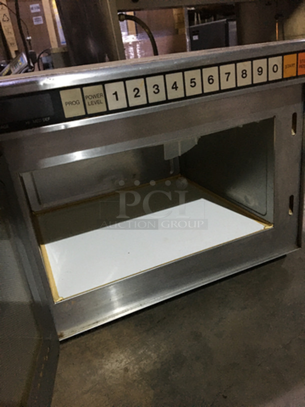 Panasonic Commercial Countertop Microwave Oven! All Stainless Steel! With View Through Door! Model NE1457! 208/230V 1Phase!
 - Image 4 of 5