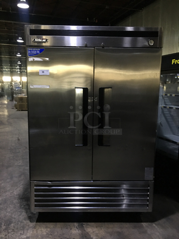 FANTASTIC! Late Model! Turbo Air Commercial 2 Door Reach In Freezer! With Poly Coated Racks! All Stainless Steel! TSF49! 115V! On Casters! Tested & Working! 