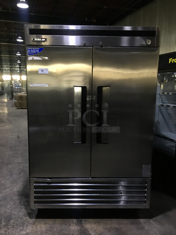 FANTASTIC! Late Model! Turbo Air Commercial 2 Door Reach In Freezer! With Poly Coated Racks! All Stainless Steel! TSF49! 115V! On Casters! Tested & Working!  - Image 1 of 10