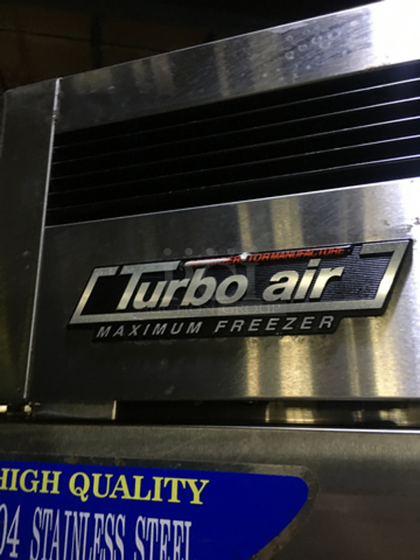 FANTASTIC! Late Model! Turbo Air Commercial 2 Door Reach In Freezer! With Poly Coated Racks! All Stainless Steel! TSF49! 115V! On Casters! Tested & Working!  - Image 9 of 10